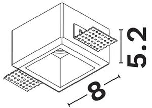 TOBIA GIPSANA UGRADBENA SVJETILJKA GU10 1x10 Watt IP20 220-240 Volt L: 8 W: 8 H: NL9879110