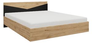 Zondo Bračni krevet 165 cm Avain (hrast + crna). 1087304