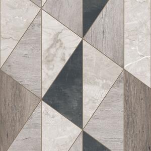 Siva geometrijska flis zidna tapeta | A65104 | Ljepilo gratis