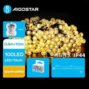 Aigostar - LED Vanjski lanac 100xLED/3xAA/8 funkcija 10,3 m IP44 topla bijela