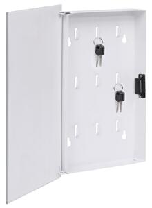 VidaXL Kutija za ključeve s magnetnom pločom bijela 30 x 20 x 5,5 cm