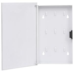 VidaXL Kutija za ključeve s magnetnom pločom bijela 30 x 20 x 5,5 cm