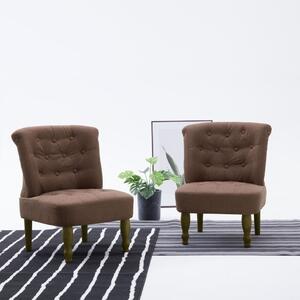 VidaXL Francuska stolica od tkanine smeđa