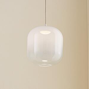 Lucande LED viseća svjetiljka Avelina, Ø 14cm, 1 žarulja, crna, Bijela, Dnevni boravak/blagovaonica, Staklo