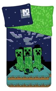 Zelena/plava pamučna dječja posteljina za krevet za jednu osobu 140x200 cm Minecraft "Sssleep Tight" – Jerry Fabrics