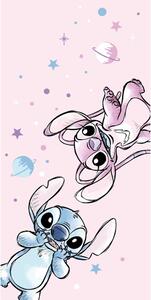 Ružičasti dječji ručnik od mikrovlakana 70x140 cm Lilo and Stitch "Universe" – Jerry Fabrics