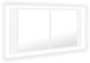 VidaXL LED kupaonski ormarić s ogledalom bijeli 90x12x45 cm akrilni