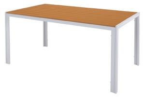 Zondo Vrtni stol BANTO (bijeli čelik + hrast) (za 4 do 6 osoba). 1091742