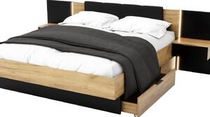 Zondo Bračni krevet 160 cm Lewell (s uzglavljem) (s prostorom za odlaganje) (craft zlatni + crna). 1092080