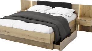 Zondo Bračni krevet 160 cm Lewell (s uzglavljem) (s prostorom za odlaganje) (hrast artisan). 1092096