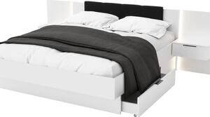 Zondo Bračni krevet 160 cm Lewell (s uzglavljem) (s prostorom za odlaganje) (bijela). 1092104