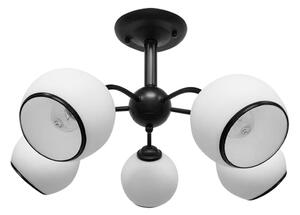 Crno-bijela stropna svjetiljka sa staklenim sjenilom 56x56 cm Marinen – Candellux Lighting