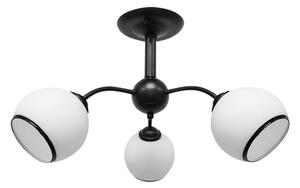 Crno-bijela stropna svjetiljka sa staklenim sjenilom 56x56 cm Marinen – Candellux Lighting