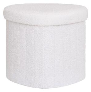 Bijeli tabure od bouclé tkanine Medford – House Nordic
