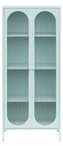 Svijetlo plava metalna vitrina 80x186x40 cm Luna – Støraa