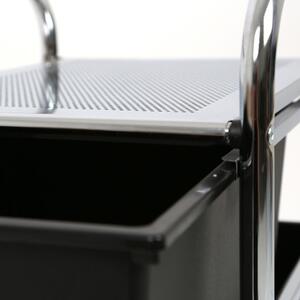 Crni/u srebrnoj boji plastični regal na kotačima 33x79 cm – Premier Housewares