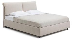 Bež tapecirani bračni krevet s podnicom i prostorom za odlaganje 180x200 cm Myra Pillow – Bonami Selection