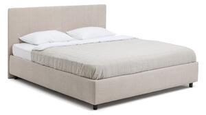Bež tapecirani bračni krevet s podnicom i prostorom za odlaganje 160x200 cm Myra Slim Line – Bonami Selection