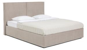 Smeđe-sivi tapecirani bračni krevet s podnicom i prostorom za odlaganje 160x200 cm Thessa Bold – Bonami Selection