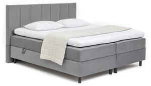 Sivi boxspring krevet s prostorom za odlaganje 180x200 cm Elva Bold Line – Bonami Selection