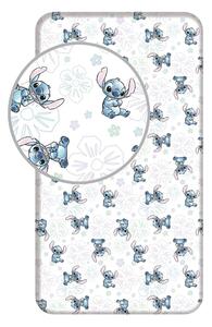 Bijela pamučna dječja plahta s gumom za krevet za jednu osobu 90x200 cm Lilo and Stitch "Ohana White" – Jerry Fabrics