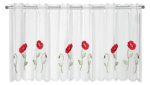 Bijela prozirna zavjesa 155x45 cm Poppies – Sehlbach
