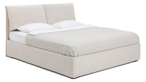 Bež tapecirani bračni krevet s podnicom i prostorom za odlaganje 160x200 cm Thessa Pillow – Bonami Selection