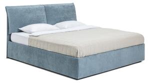 Plavi tapecirani bračni krevet s podnicom i prostorom za odlaganje 180x200 cm Thessa Pillow – Bonami Selection