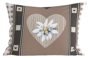 Poli-pamučna jastučnica HEART RETRO POLY 50x70 cm, smeđa
