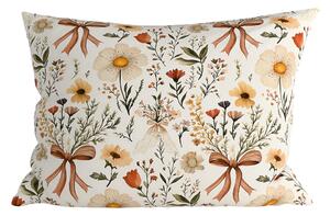 Poliestersko-pamučna jastučnica FLORAL RIBBON POLY 70x90 cm, krem boje