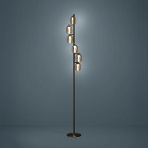 Stars of Light LED podna lampa Light, FERRO, bronca/smeđa, 156 cm, 6 svjetiljki, prigušiva, Smeđa / hrđa, Dnevni boravak/blagovaonica, Staklo