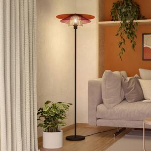 EGLO Podna lampa PIGNONA, crvena/narančasta/bijela, visina 161 cm, tkanina, Višebojno, Dnevni boravak/blagovaonica, Tkanina / tekstil