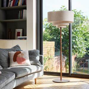 MARKET SET Podna lampa od tekstila Pebble, krem, Bež, Dnevni boravak/blagovaonica, Tkanina / tekstil