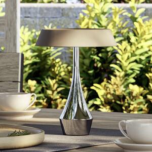 EGLO TURCIO LED punjiva stolna lampa, krom/bež, 20 cm, IP44, prigušiva, prigušiva, Krom, Dnevni boravak/blagovaonica, Metal
