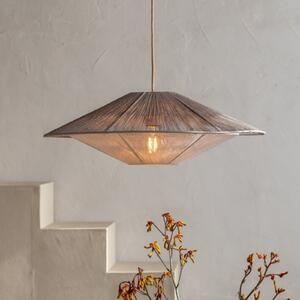 Good & Mojo GOOD MOJO Lumbini viseća lampa, Ø60 cm, svijetlosiva, papirnato uže, Sivo, Dnevni boravak/blagovaonica, Papirnati karton