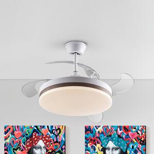 Schuller Valencia LED stropni ventilator Vento bijela/brončana/dimljena Ø 100 cm tihi, prigušiva, Sivo, Dnevni boravak/blagovaonica, Plastika