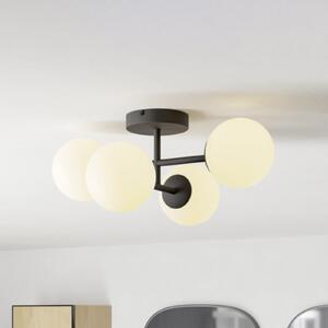 EGLO Stropna svjetiljka CASTROVIDO, crna, 48 cm, 4 svjetla, IP44, G9 LED, Crno, Dnevni boravak/blagovaonica, Staklo, Metak