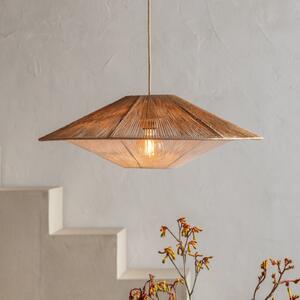 Good & Mojo GOOD MOJO Viseća lampa Lumbini, Ø60 cm, prirodna, papirnato uže, Smeđa / hrđa, Dnevni boravak/blagovaonica, Papirnati karton