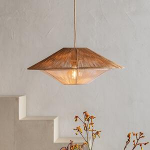 Good & Mojo GOOD MOJO Viseća lampa Lumbini, Ø50 cm, prirodna, papirnato uže, Smeđa / hrđa, Dnevni boravak/blagovaonica, Papirnati karton