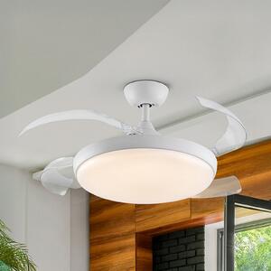 Schuller Valencia LED stropni ventilator Venturi bijela/prozirna DC, Ø 106 cm tihi, prigušiva, Providna, Dnevni boravak/blagovaonica, Plastika