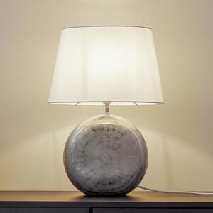 Lindby stolna lampa Florentino, 49 cm, keramika, tekstil, Bijela, Dnevni boravak/blagovaonica, Tkanina / tekstil