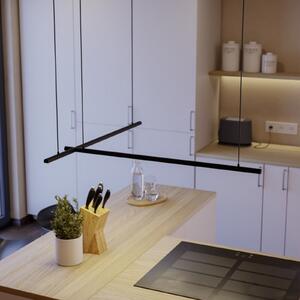 EGLO connect pametna LED viseća svjetiljka FLATRON-Z, 150 cm, crna, prigušiva, Crno, Dnevni boravak/blagovaonica, Aluminij