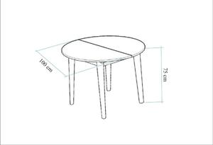 Woody Fashion Proširivi blagavaonski stol i stolice (5 komada) Scarlet