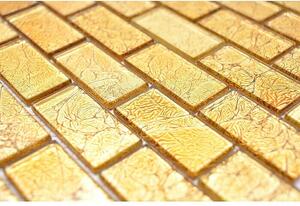 Mozaik pločica Brick Crystal Uni CM 4GO30 (30 x 30 cm, Zlatne boje, Sjaj)