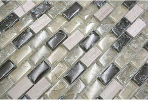 Mozaik pločica Crystal Mix XIC B1152 (30 x 28,5 cm, Sivo-zelene boje, Sjaj)