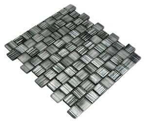 Mozaik pločica Quadrat Crystal Struktur XCM CF81 (28,6 x 31,8 cm, Crne boje, Sjaj)