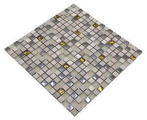 Mozaik pločica Quadrat Crystal Mix XCM HQ12 (30,5 x 30,5 cm, Bež-sive boje, Mat)