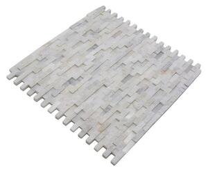 Mozaik pločica Brick Splitface XNC 3D11 (30,5 x 30,5 cm, Bijele boje, Mat)