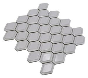 Mozaik pločica Diamant CG MD 1WG (25,2 x 26,5 cm, Bijele boje, Sjaj)