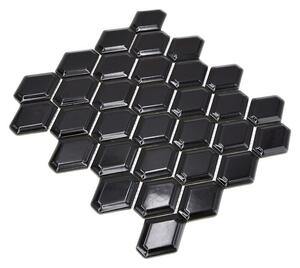 Mozaik pločica Diamant CG MD 5BG (25,2 x 26,5 cm, Crne boje, Sjaj)
